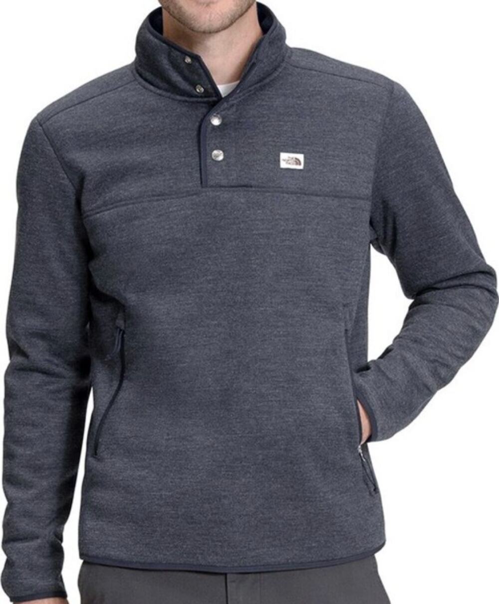 The North Face Sherpa Patrol 1/4 Snap Sweater Wool Pullover Pockets Navy Medium